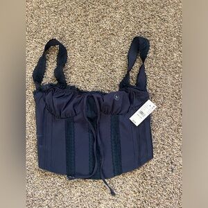 Pacsun-‎ Women's Blue Lace Corset Top- Size S